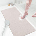 Shower Mat Bathtub Mat Non-Slip,36x16 inch, Soft Tub Mat with Drain,PVC Loofah Bath Mat (Phthalate Free) for Tub and Bathroom,Quick Drying,White