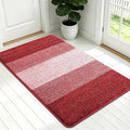 Kitinjoy Indoor Outdoor Door Mat, 54x32 Non-Slip Absorbent Dirt Trapper, Low-Profile Washable Inside Entrance Front Floor Mat, Sturdy Soft Entry Doormats for Entryway, Burgundy