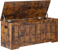 VANKILEY 43.3"Storage chest extra large,storage trunk with 2 safety Hinges,Wooden storage Bench,Shoe Bench,43.3x15.7x19.1 Inch,Easy Assembly,storage bench for bedroom,living room,entryway,Rustic Brown