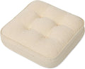 GOFORIT Chair Cushions,Tufted Shredded Memory Foam Chair Pads, Non-Slip Seat Cushions with Removable Cover, 16'' x 16'', Beige