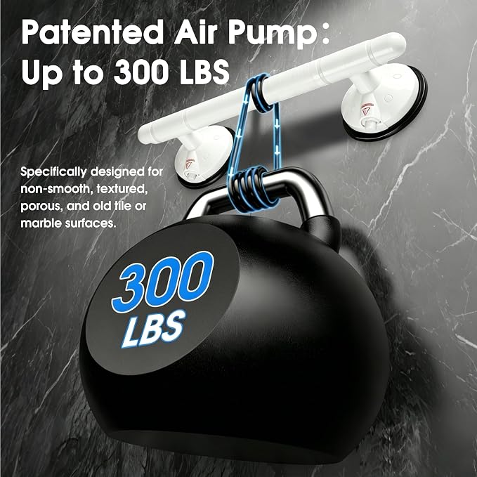 18.5inch Upgrade Suction Shower Grab Bar, Portable Shower Handle Bar Suction Grip Bar Bathtub Handle with Strong Hold Suction Cup Fitting and Rapid Release for Bathroom 1PACK