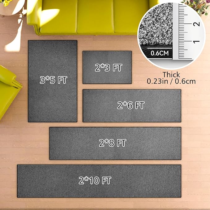 AREDO Runner Rug with Non Slip Rubber Backing, Washable Soft Floor Carpet for Kitchen, Hallway, Entryway Indoor, Bedroom, Laundry, Low Pile Area Rugs, Solid color with Pointillism style, 2*8 ft BLACK