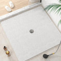 HITSLAM Square Shower Mat, 40 x 40 Inch Non Slip Bath Mat for Tub, Soft PVC Loofah Bathtub Mats with Drain Holes, Quick Drying Bathroom Stall Floor Mat, Bathroom Accessories Without Suction Cup, White