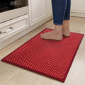 YDKGL Kitchen Rugs Mat Non Slip Washable, Super Absorbent Kitchen Mats for Floor, Rubber Backing Soft Braided Standing Floor Mats Sink Mat Runner Rug, Easy to Clean and Maintain, Red 17"x30"