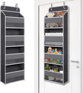 Giraffe Creation Compact Gray Over Door Organizer with 4 Large Clear Pockets, Compact Hanging Door Storage for Closet, Bathroom, Bedroom, Dorm, Nursery Essentials