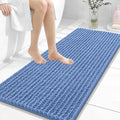 OLANLY Long Bathroom Rugs Runner 47x20, Thick Soft and Absorbent Chenille Bath Mat, Non-Slip, Machine Washable Quick Dry Bath Rugs for Tub Shower Floor, Home Decor Accessories, Cornflower Blue