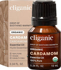 Cliganic Organic Cardamom Essential Oil - 100% Pure Natural for Aromatherapy Diffuser | Non-GMO Verified