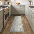 GENIMO Kitchen Mats for Floor, Washable Anti Fatigue Mat for Cushioned, 17.3"x59", Waterproof Kitchen Rugs, Non Slip Foam Comfort Standing Mat Rug for Home, Runner, Sink, Laundry, Stone Gray