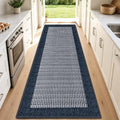 StepRite Kitchen Rugs, Kitchen Mats for Floor, 70"x20" Non-Slip Machine-Washable Kitchen Throw Rug, Navy Blue