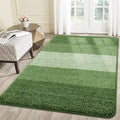 Smiry Dog Door Mat for Muddy Paws, Absorbs Moisture and Dirt, Low-Profile Entryway Mat with Non-Slip Backing, Entry Indoor Outdoor Doormat for Inside Floor (71x47 Inches, Green, Striped)