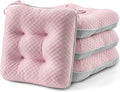 BETU Chair Cushions for Dining Chairs Set of 4,Seat Cushion Kitchen Table Chair Pads with Ties,Non Slip Backing and Covers, Seat Cushions for Dining Room,Bar,Patio Chairs,15.5"X15.5"X3.5",Pink