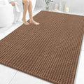 OLANLY Bathroom Rug Mat 70x46, Thick Soft and Absorbent Chenille Bath Mat, Non-Slip Rubber Backing, Machine Washable Quick Dry Bath Rugs for Tub Shower Floor, Home Decor Accessories, Mocha
