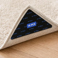 16Pcs Rug Gripper, Non Slip Rug Tape for Hardwood Floors and Tiles, Reusable Carpet Tape Double-Sided Adhesive Rug Stickers Keep Corners Flat