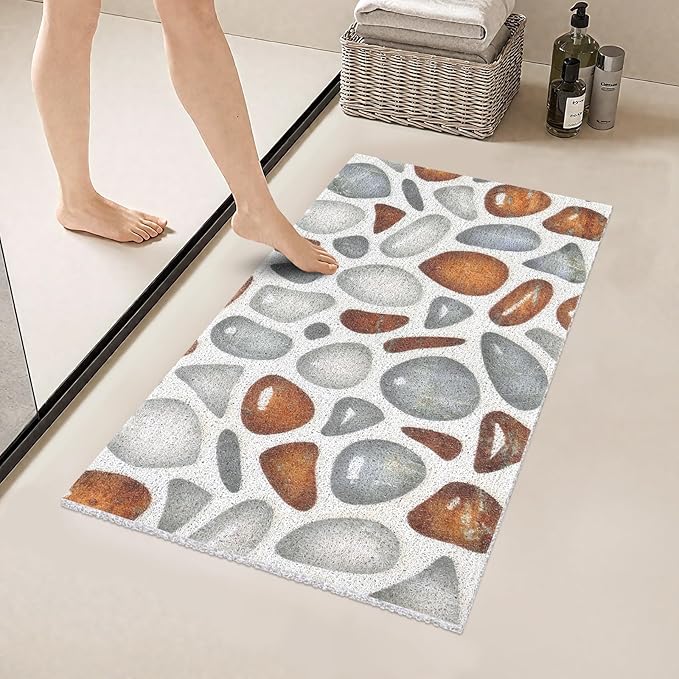Bathtub Mat Non Slip: Anti Slip Shower Mat, Quick Drying Bath Tub Mats, Soft PVC Loofah Foot Massage Shower Floor Mat, Bath Mat for Shower, Tub, Bathroom, Floor, Kitchen, Pool, Hotel