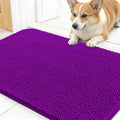 OLANLY Dog Door Mat for Muddy Paws 30x17, Absorbs Moisture and Dirt, Absorbent Non-Slip Washable Doormat, Quick Dry Chenille Mud Mat for Dogs, Entry Indoor Entryway Carpet for Inside Floor, Purple