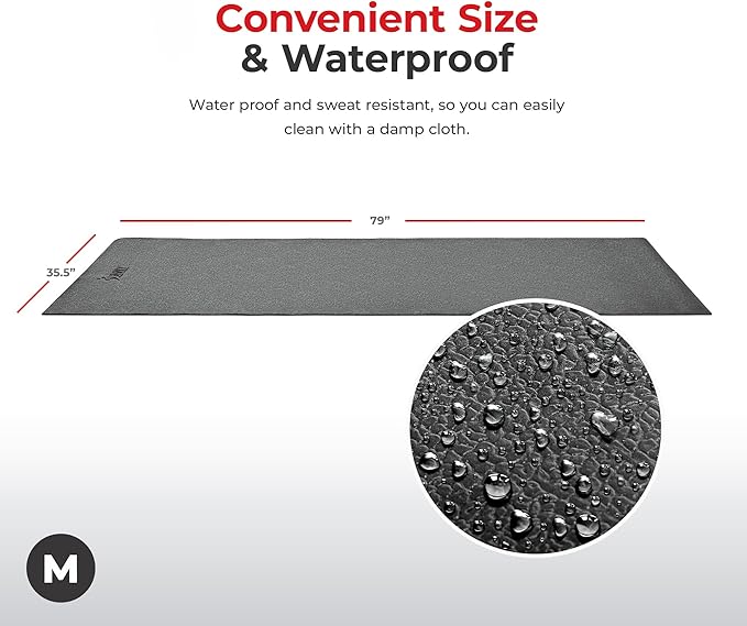 Sunny Health & Fitness Equipment Mat – Multiple Size Options – Non-Slip Floor Protection Pad for Treadmill, Bike, Elliptical, Yoga or Standing Desk and other Exercise Equipment