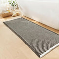Waffle Bath Mat - Boho Bathroom Rugs Non Slip Washable, Super Absorbent & Quick Dry, Soft Bath Mat Farmhouse Bathroom Decor, 24'' x 48'', Olive Green and White