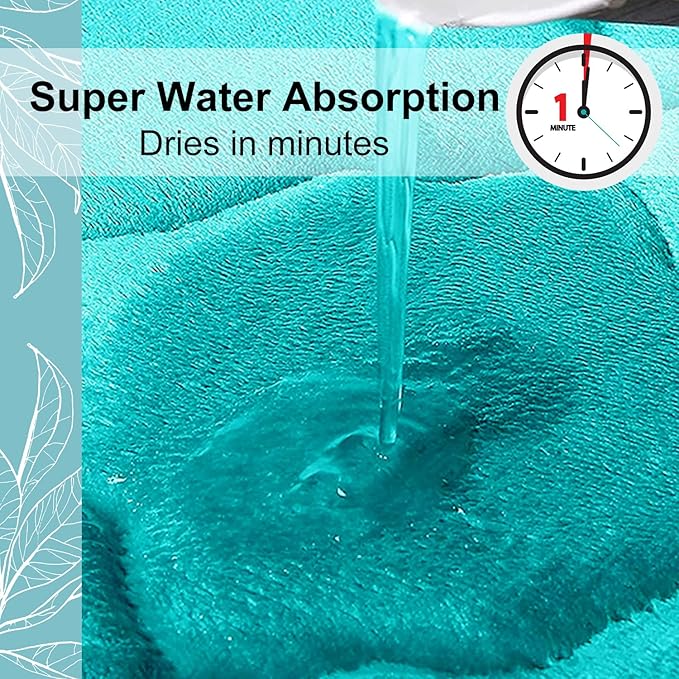 OLANLY Memory Foam Bath Mat Rug 47x24, Ultra Soft and Absorbent Bathroom Rugs, Non-Slip, Comfortable, Machine Washable Bath Carpet for Bathroom Floor, Tub, Shower and Home Decor Accessories, Teal