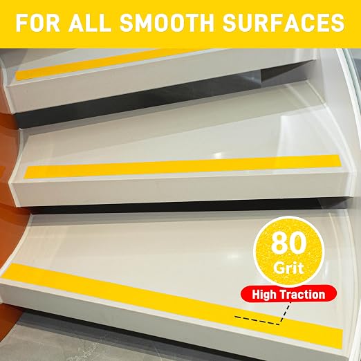 LifeGrip Anti Slip Traction Tape, 2 Inch x 60 Foot - Best Grip, Friction, Abrasive Adhesive for Stairs, Tread Step, Indoor, Outdoor, Yellow (2" X 60')