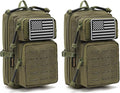 2 Pack Tactical Molle Utility Pouchs,Mini Belt Pouch EDC Pouch Tactical Phone Pouches Outdoor Admin Tool Pouch Medical EDC IFAK Pack with US Flag Patch