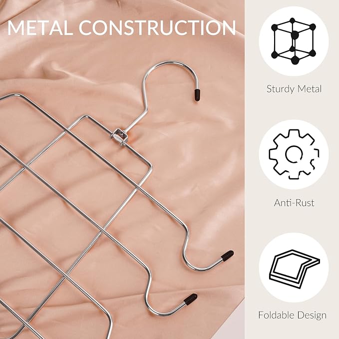 ZEDODIER 6 Pack Tank Top Hanger Space Saving, Bra Hangers for Closet Organizer, Hanging Bra Organizer Tank Tops Holder with 48 Hooks, Metal Closet Organizers and Storage Small Space Solutions, Silver