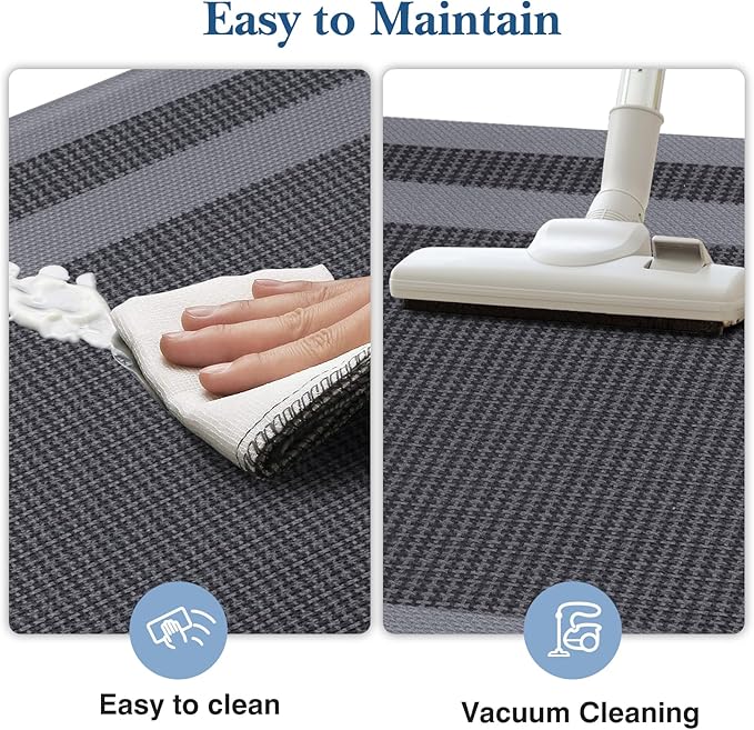 LuxStep Kitchen Mats [2 PCS] Cushioned Kitchen Rugs Anti-Fatigue Floor Comfort Mat,Non-Slip Standing Desk Mat,Waterproof Kitchen Rug Set for Kitchen,Floor,Office,Classic Gray