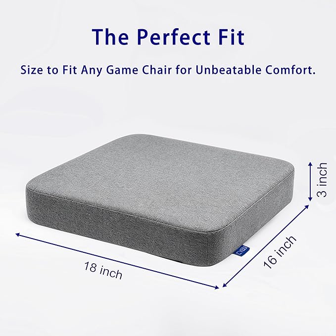 CYLEN Ifoam Memory Foam Layer Wheelchair Cushion - Seat Cushion for Wheelchair-Office Chair, Kitchen Chair-Pressure Sore and Tailbone Pain Relief-High Dense Polyfoam Base (Grey, 18×16×3 inch)