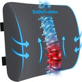 Lumbar Support Pillow for Office Chair Back Support - Memory Foam Lumbar Pillow for Car or Gaming Chair, Ergonomic Back Cushion with Adjustable Strap for Long-Hour Sitting (Grey,X-Large)