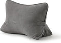 Pat. Pend. Corduroy Lumbar Support Backrest Pillow for Sitting & Reading, Ergonomic Triangle Cushion for Sofa, Armchair & Bed, Removable Cover, Dark Grey