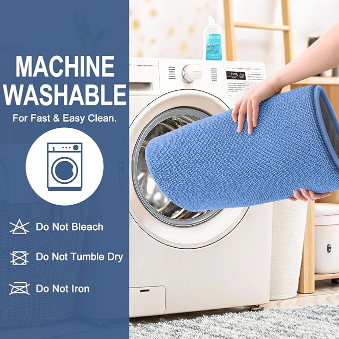OLANLY Thick Memory Foam Bathroom Runner Rugs 44x24, Extra Soft Absorbent Long Bath Mats, Quick Dry, Non-Slip, Machine Washable Bath Mat for Tub and Shower, Home Decor Accessories, Cornflower Blue