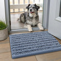 Smiry Dog Door Mat for Muddy Paws 24x16, Absorbent Dirt Trapper, Non-Slip Washable Chenille Entryway Rug for Inside Floor, Airy Blue, Layered Pattern