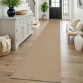 KOZYFLY Boho 2x16 Runners Rugs for Hallway, Extra Long Washable Runner Rug, Woven Non Slip Kitchen Runner, Cotton Entryway Rug, Floor Carpet for Entry, Aisle, Hall, Orange Beige/Tan/Brown