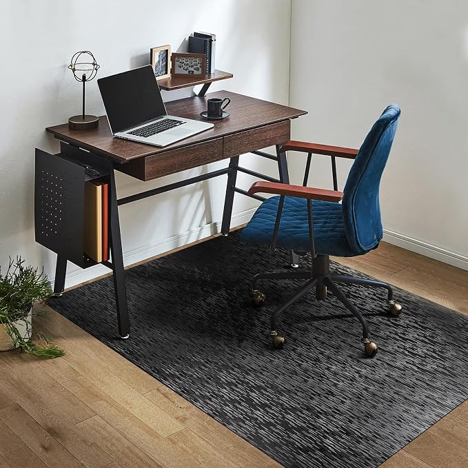 Office Chair Mat, TYDLE 59"x75" Large Chair Mat for Hard Floor, Vinyl Mat for Gaming Chairs, Slip Resistant Rolling Computer Under Desk Mat for Hardwood Floor, Black