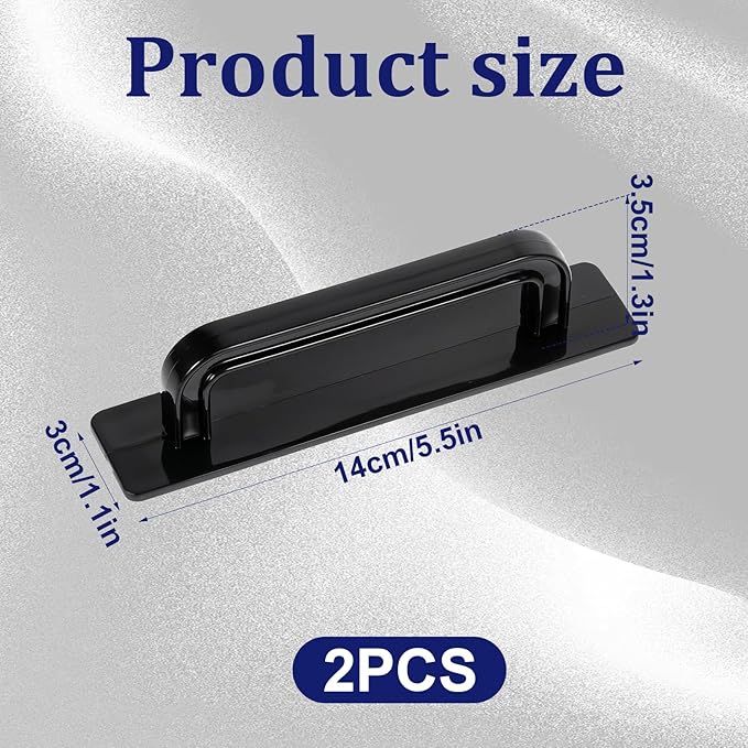 2 Pack Adhesive Cabinet Handles, 5.5" Self Stick Drawer Pulls Stick, No Drilling for Kitchen Cabinet Window Sliding Closet Door Handle
