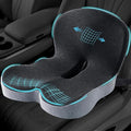 Car Seat Cushion, Memory Foam Driving Cushion with Adjustable Strap, Ergonomic Pad for Car & Semi Truck, Office Chair Cushion for Sciatica & Lower Back Pain Relief, Light Gray & Dark Gray
