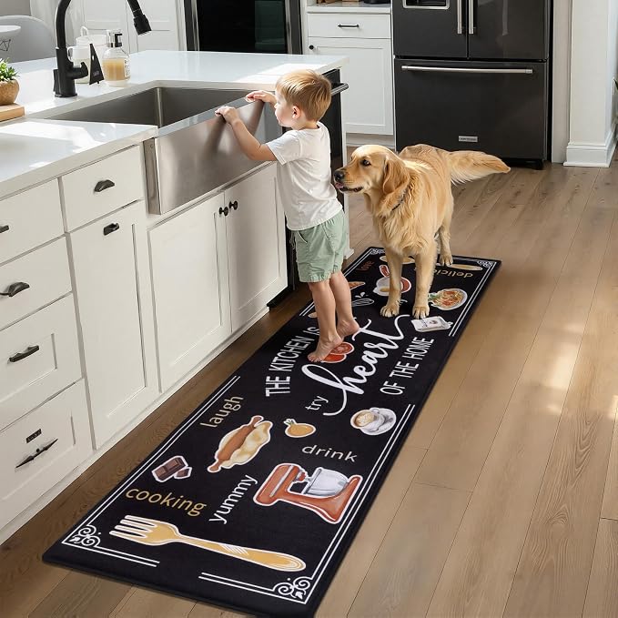 Yamaziot Anti Fatigue Kitchen Rug, 24"x 94" Non-Slip Waterproof Farmhouse Cushioned Comfort Standing Floor Mat for Kitchen, Office, Sink, Laundry