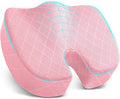 TushGuard Office/Car Seat Cushion, Non-Slip Sciatica & Back Coccyx Tailbone Pain Relief Chair Pad, Memory Foam Butt Pillow for Computer Desk, Wheelchair, Driving (Pink, XX-Large)
