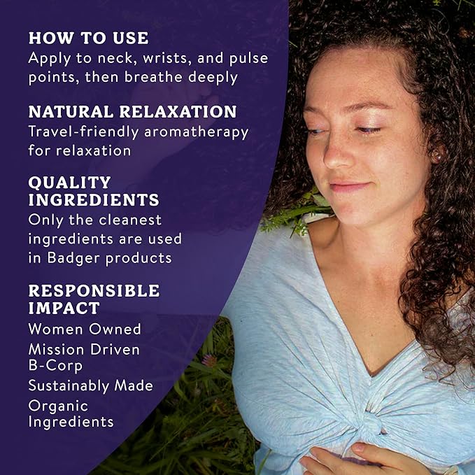 Badger Sleep Balm, Organic Essential Oil Aromatherapy Natural Sleep Balm for Adults & Kids, Relaxing & Calming Lavender & Bergamot Natural Sleep Support, .75 oz Tin, 3-Pack