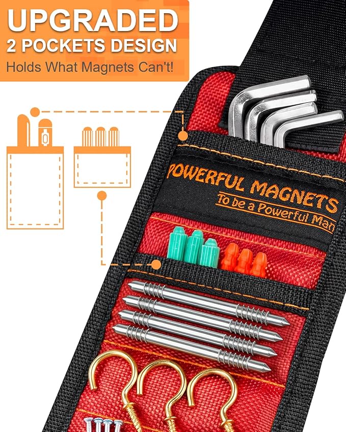 Father Day Gifts from Daughter Wife Son Magnetic Wristband: Men Tool Gifts for Men Him Belt Magnet Wrist for Holding Screws Nails Cool Gadgets Ideas Grandpa Father Day Gifts for Husband Dad Papa