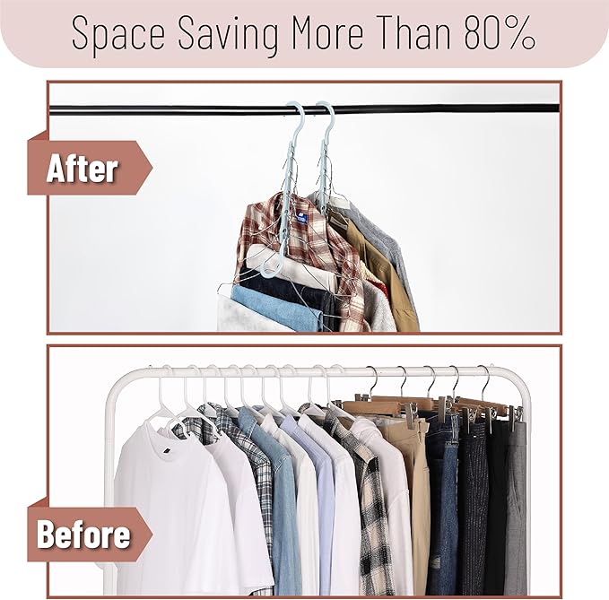 Mr. Pen- Space Saving Hangers, 16 pcs, 360° Rotating Hooks, Magic Cascading Hanger Organizer with 5 Enclosed Slots, Closet Organizers and Storage for Clothes, College Dorm Room Essentials