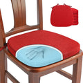 SINOSSO 6 Pack Memory Foam Chair Cushions for Dining Chairs, Friendly Woven Fabric 16" U-Shape Comfortable Kitchen Chair Pads, Removable Slip Resistant Seat Cushions (Set of 6, Red)
