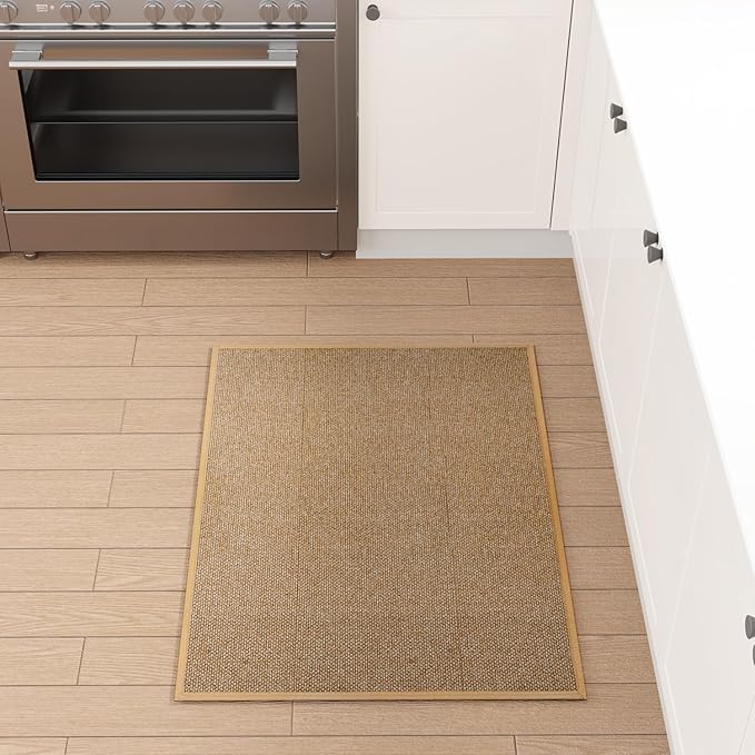 SUMLANS Kitchen Mat 1 PCS, Cushioned Non Slip Rugs for Kitchen Floor, Absorbent Runner Comfort Standing Mats Washable for Kitchen, Office, Home (Brown, 24"x36")