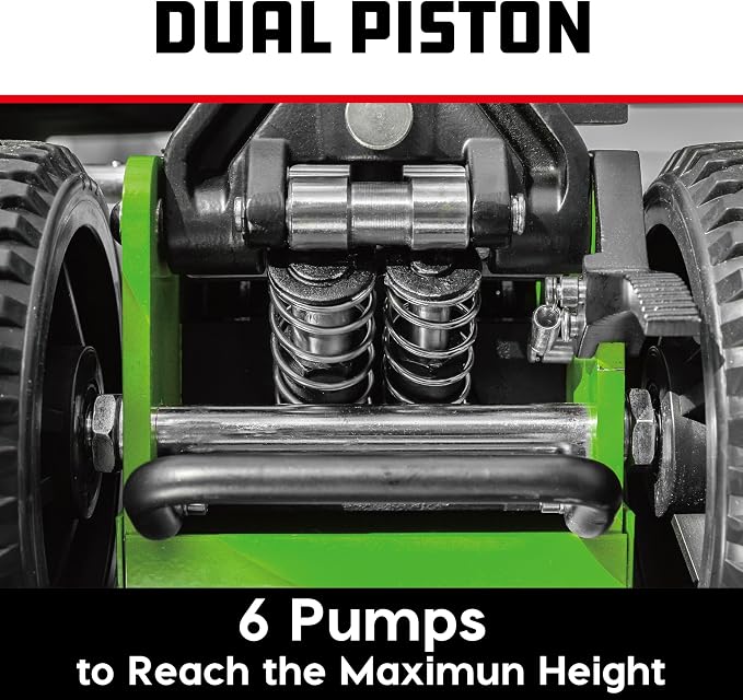 Powerbuilt 2.5 Ton Big Wheel Off Road Jack, Vehicle Lift for Trucks, SUVs, ATVs Offroad Vehicles, Oversized Wheels for Rugged Terrain, 5000 LB Capacity, Green 620624ECE