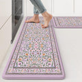 KIMODE Anti Fatigue Kitchen Mat, Cushioned Boho Kitchen Rugs Sets of 2, Farmhouse Kitchen Mats for Floor Non Slip, Waterproof Standing Desk Mats for Laundry Office Sink Purple 17.3"x29"+17.3"x47"