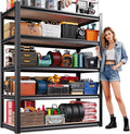 Garage Shelving-2050 lbs 5 Tier Storage Shelves,Adjustable Heavy Duty Metal Shelving Unit and Storage Large Rack,Utility Steel Shelf for Warehouse Industrial Pantry Basement -78"x45"x20",Black