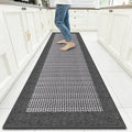 StepRite Kitchen Rugs, Kitchen Mats for Floor, 96"x24" Non-Slip Machine-Washable Kitchen Throw Rug, Absorbent Runner Rugs Office, Sink Standing Desk Mat, Decor Carpet, Grey
