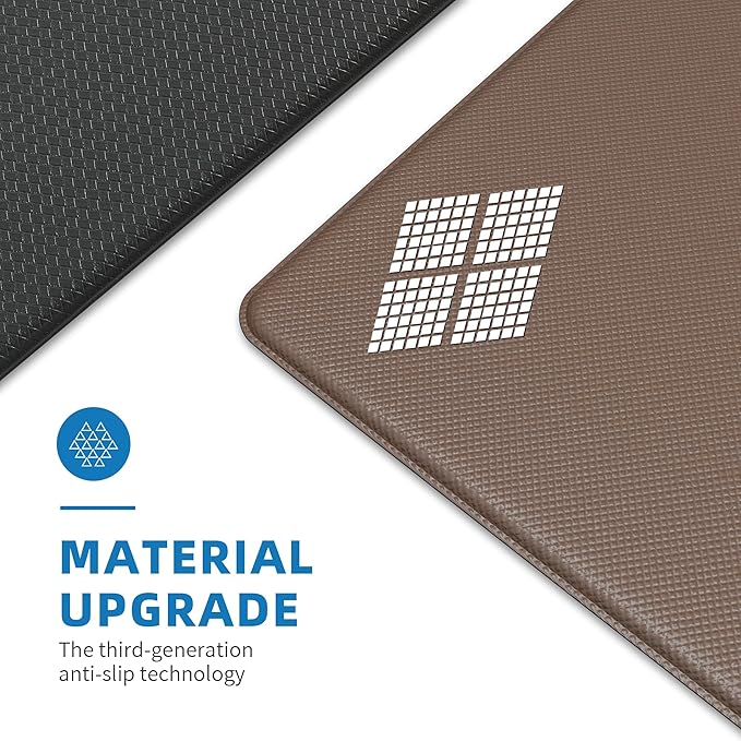 Kitchen Mats for Floor 2 piece - 17"x29"+17"x59" Anti Fatigue Mats for Kitchen Floor - Non Slip Cushioned Rugs for Standing - Black