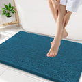 Smiry Luxury Chenille Bathroom Rugs 34x21, Extra Soft and Absorbent Shaggy Bath Mat, Machine Washable, Non-Slip Plush Carpet Runner for Tub, Shower, and Floor, Home Decor Accessories, Peacock Blue