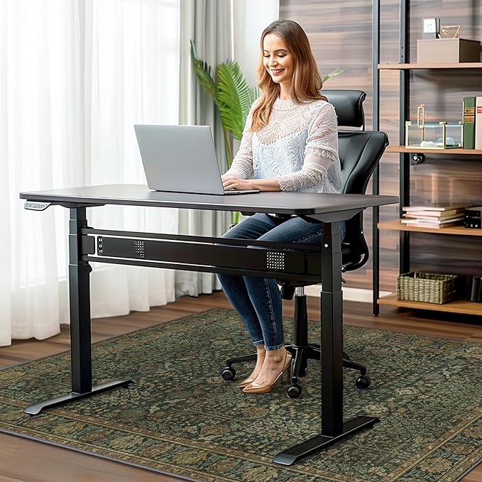 36"x48" Office Chair Mat for Hardwood Tile Floor, Under Desk Carpet Protector for Rolling Computer Chair Mat, Machine Washable Area Rug, Anti-Slip 1/5" Thick Low Pile Thin Vinyl Floor Mat, Dark Brown