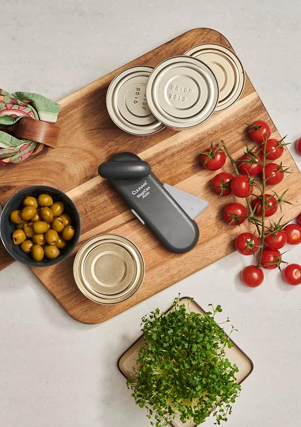 Culinare MagiCan Auto Tin Opener, Grey, Plastic/Stainless Steel, One Hand Operated Manual Can Opener with Clamp
